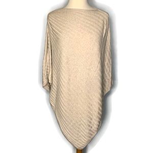 J.Jill Silk & Cotton Ribbed Knit Oatmeal Poncho NWT!
